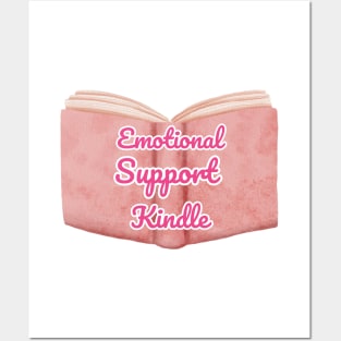 Emotional Support Kindle Pink - Text On Open Book Posters and Art